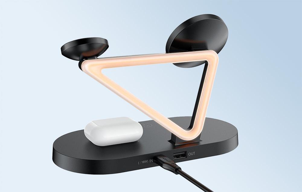 Qi 3in1 wireless charger Acefast E9 15W, MagSafe (black)