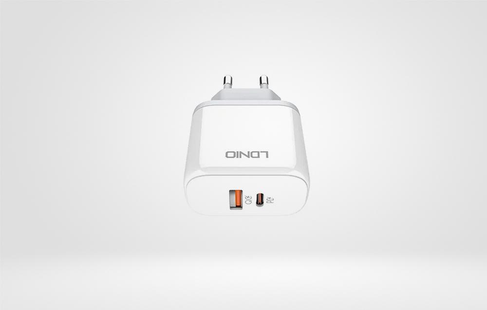 LDNIO A2526C USB, USB-C 45W Wall charger + USB-C - Lightning Cable