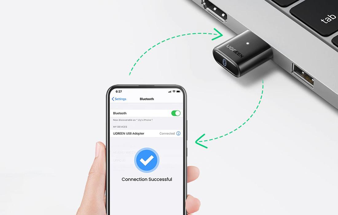 UGREEN CM390 Bluetooth 5.0 USB adapter (fekete)