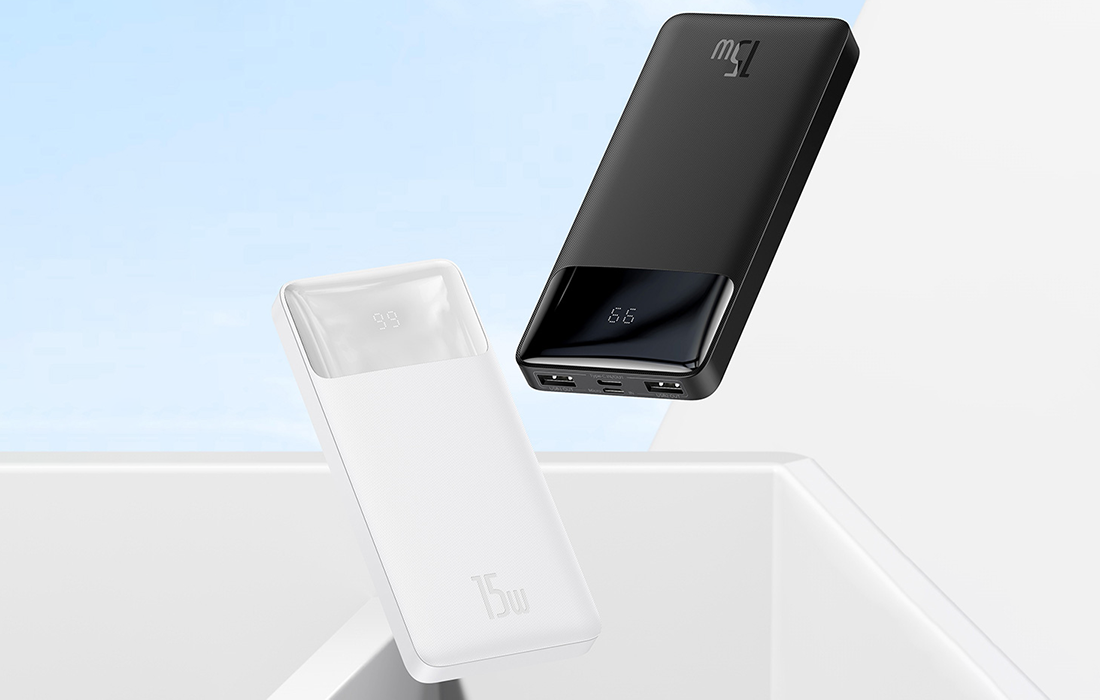 Powerbank Baseus Bipow 10000mAh, 2xUSB, USB-C, 15W (fekete)