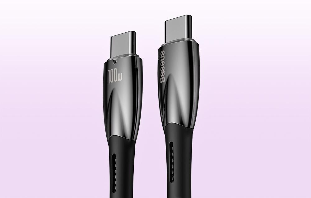 Baseus Glimmer USB-C - USB-C töltőkábel, 100W, 1m (fekete)