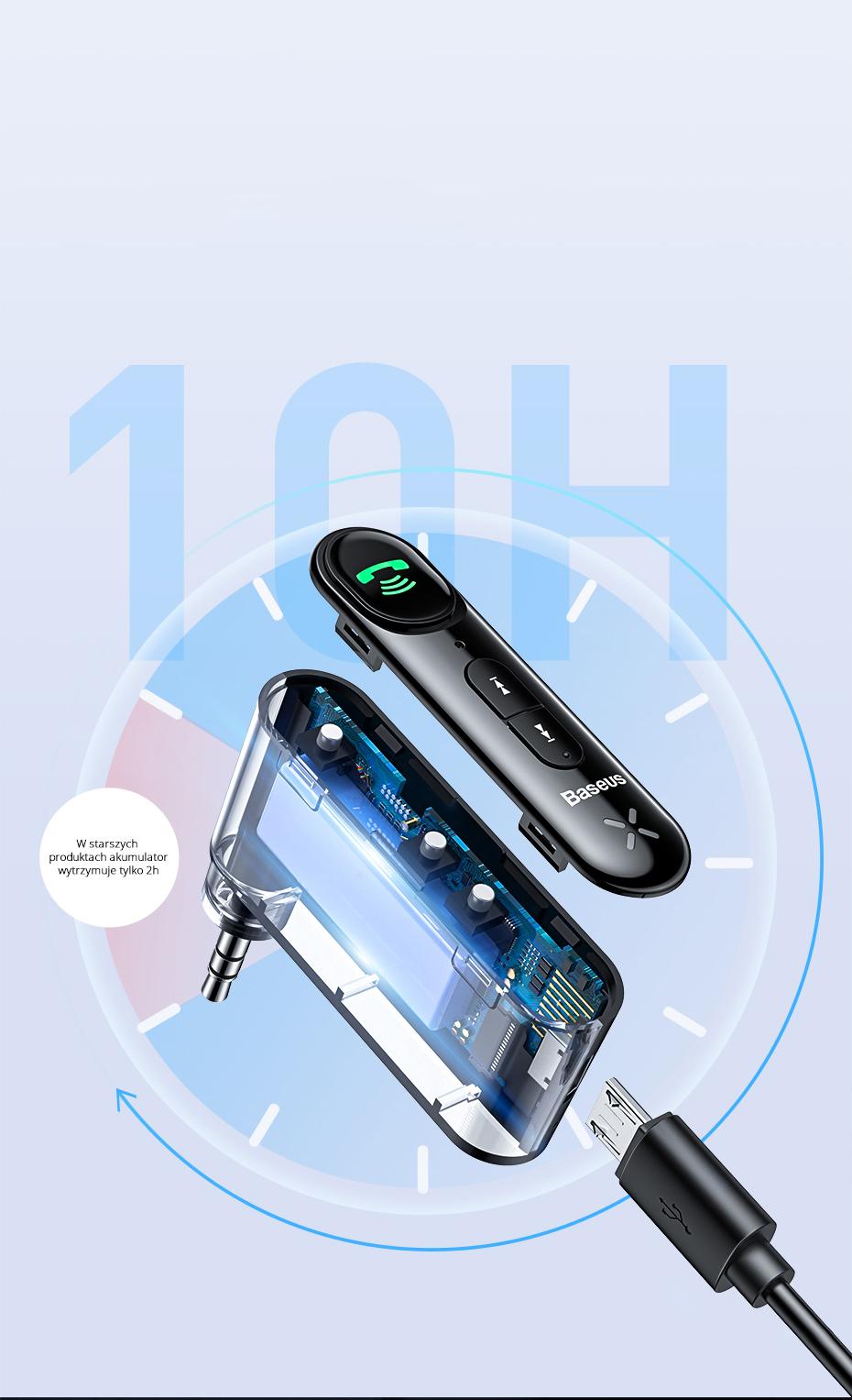 Bluetooth 5.0 AUX vevő Baseus Qiyin