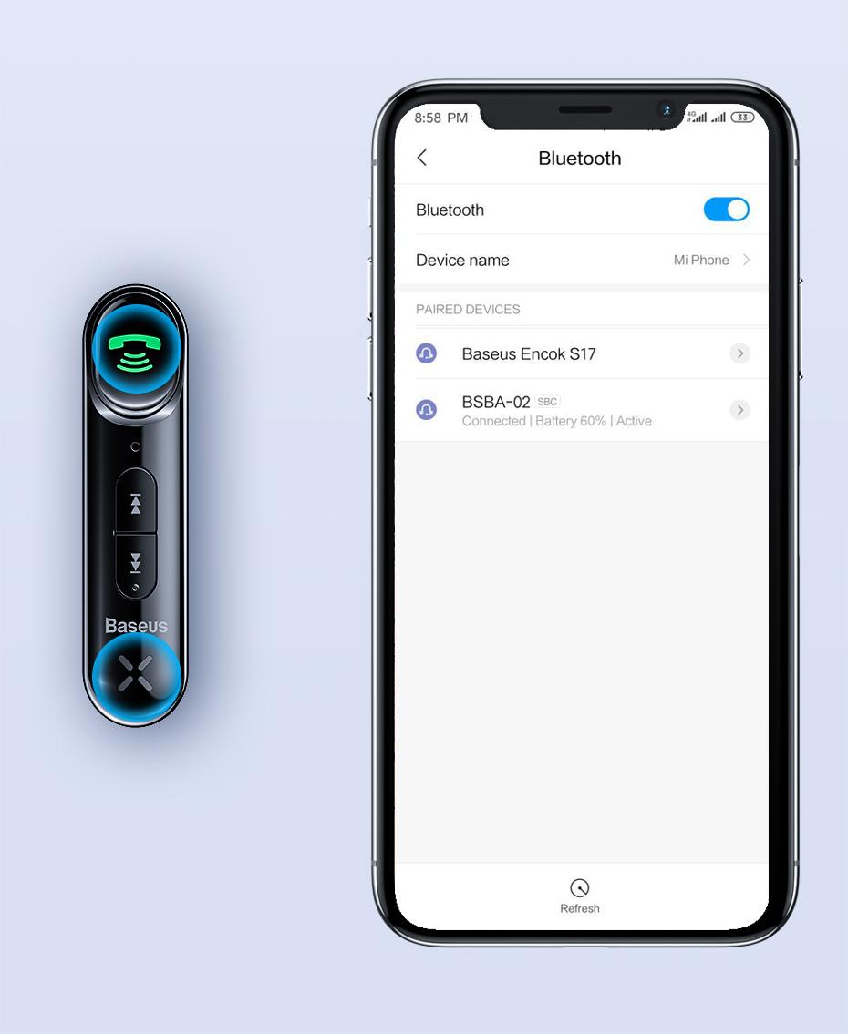 Bluetooth 5.0 AUX vevő Baseus Qiyin