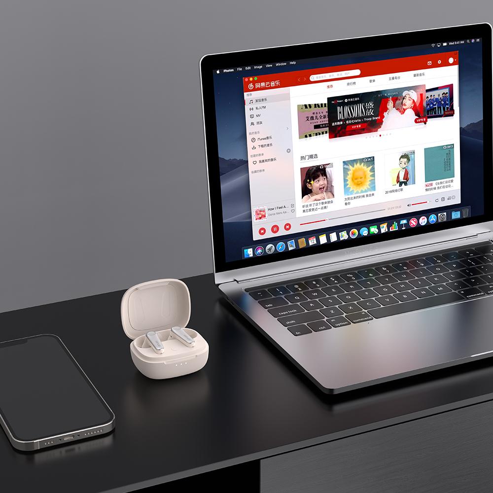 EarFun Air Pro 3 teljesen vezeték nélküli fülhallgató zajszűréssel, 6 beépített mikrofonnal - Fehér (TW500W)