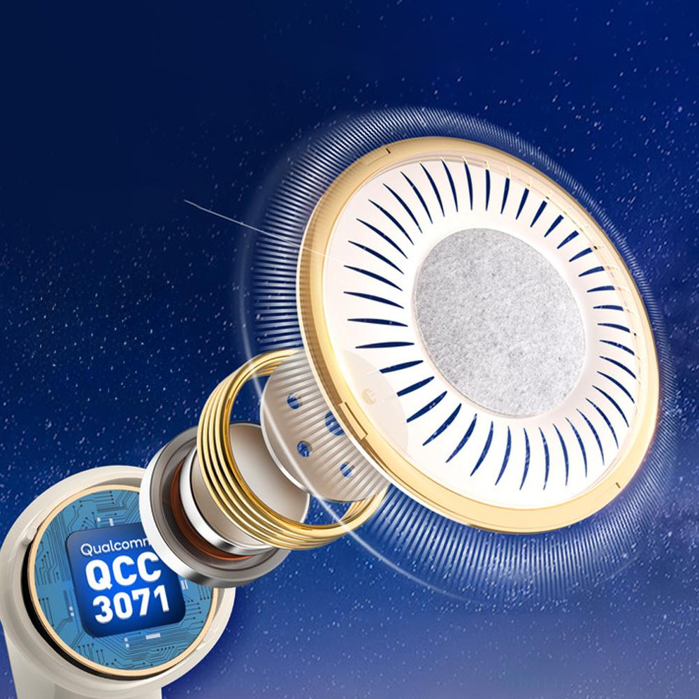 EarFun Air Pro 3 teljesen vezeték nélküli fülhallgató zajszűréssel, 6 beépített mikrofonnal - Fehér (TW500W)