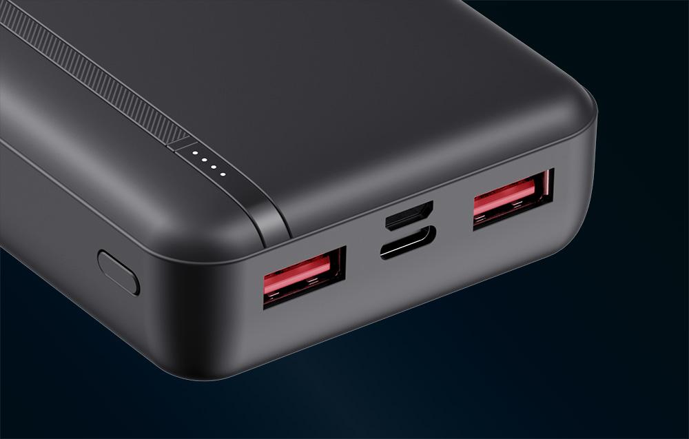 Havit 20000mAh powerbank, 2xUSB, USB-C, 22.5W (fekete)