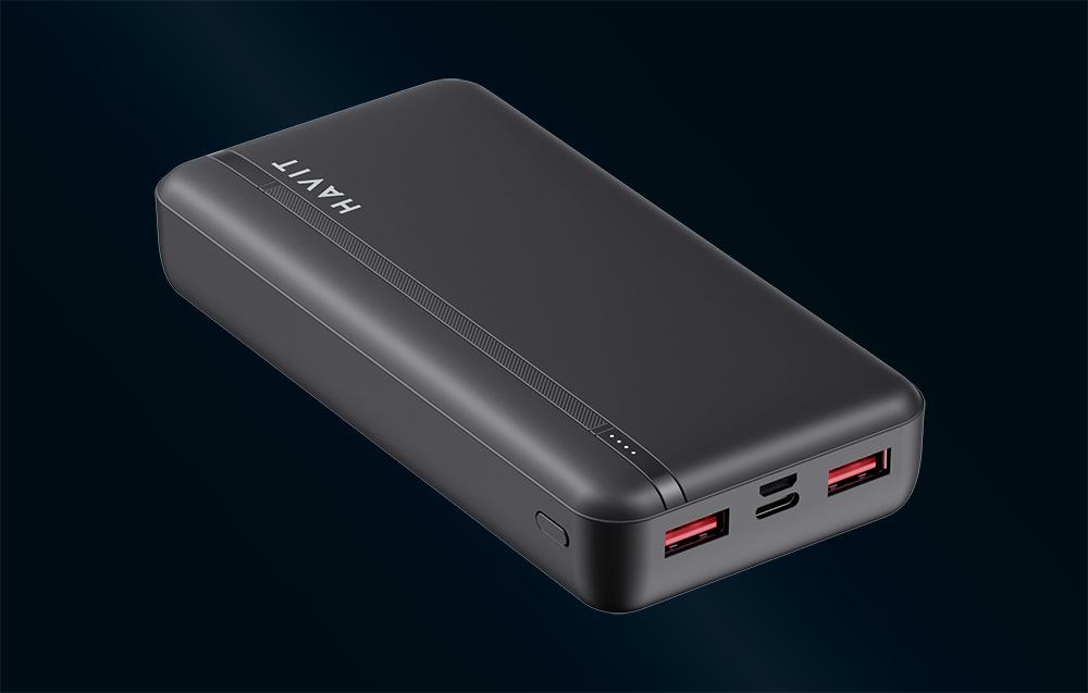 Havit 20000mAh powerbank, 2xUSB, USB-C, 22.5W (fekete)
