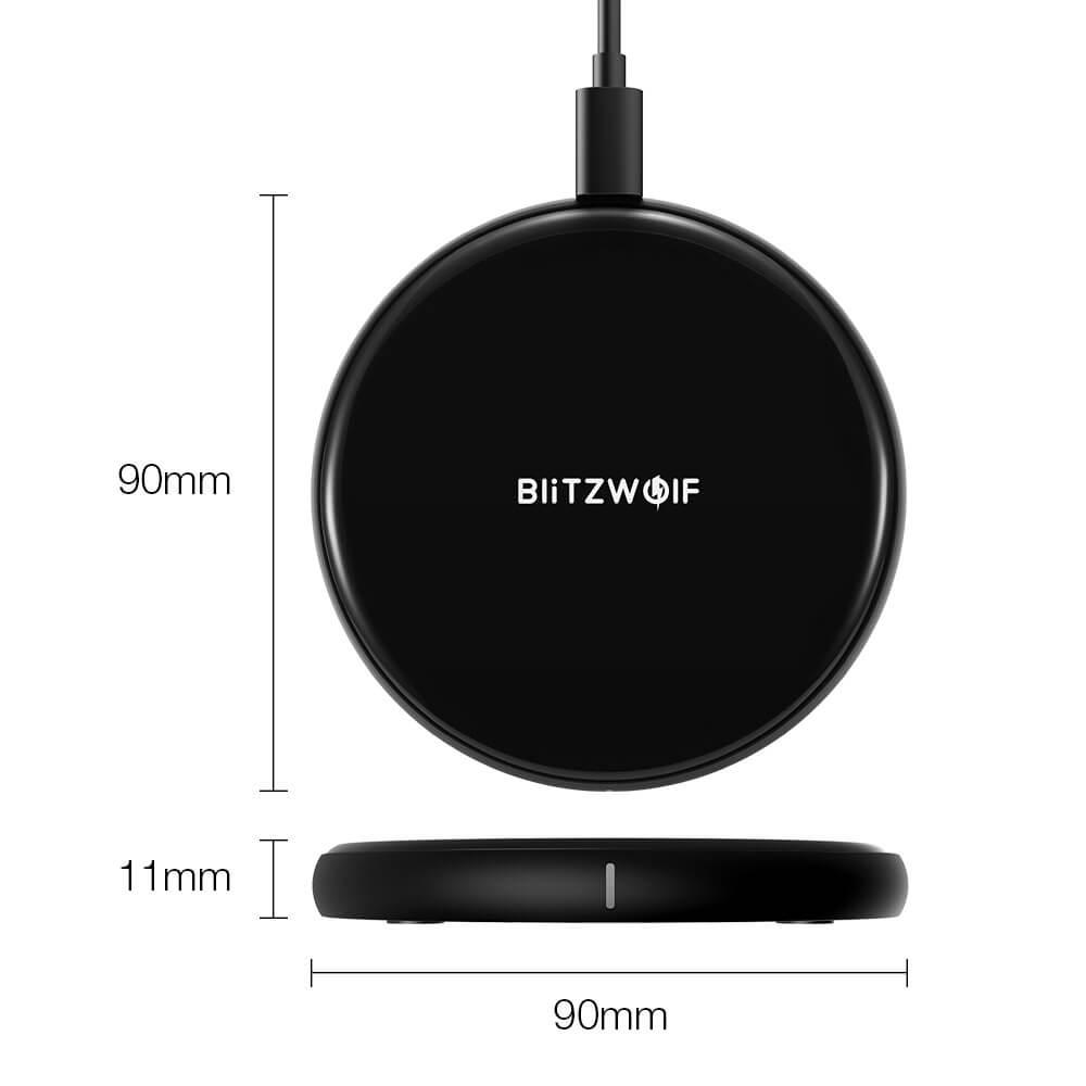BlitzWolf BW-FWC3: vezetéknélküli gyorstöltő méretei