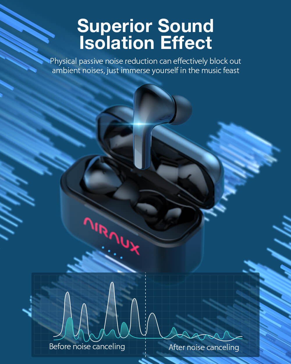 AirAux® AA-UM8 fülhallgató passzív zajcsökkentés