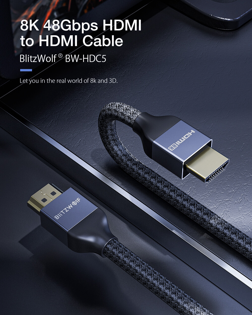 BlitzWolf® BW-HDC5 HDMI 2.1 kábel
