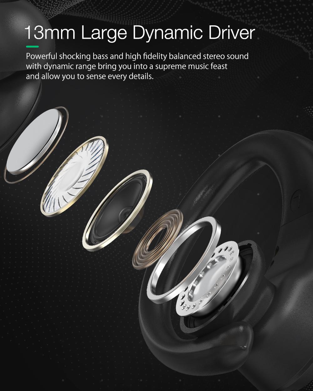BlitzWolf® BW-FYE10: teljesen vezeték nélküli Dynamic Driver fülhallgató bőr töltődobozzal