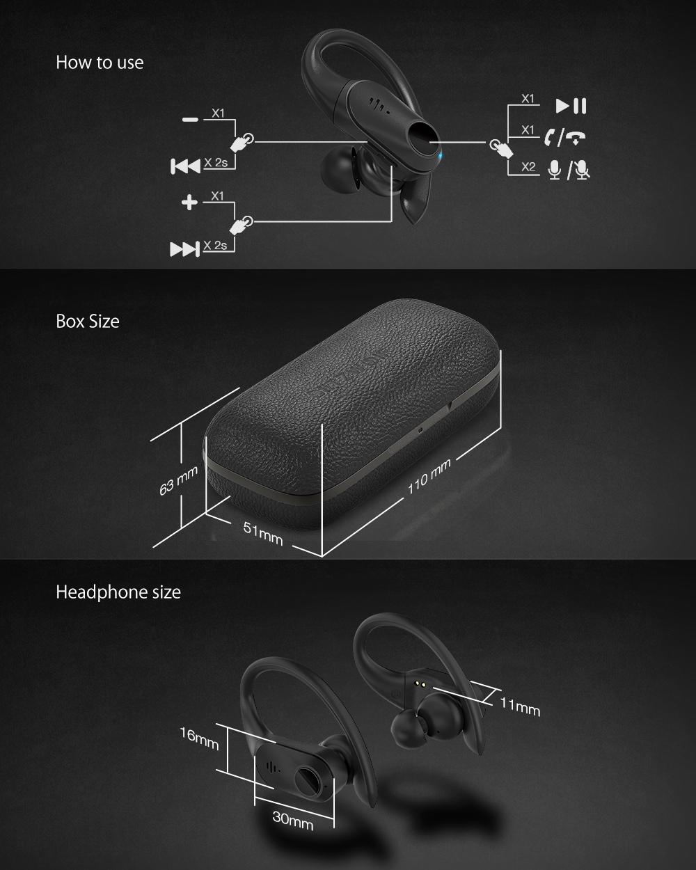 BlitzWolf® BW-FYE10: teljesen vezeték nélküli Dynamic Driver fülhallgató bőr töltődobozzal