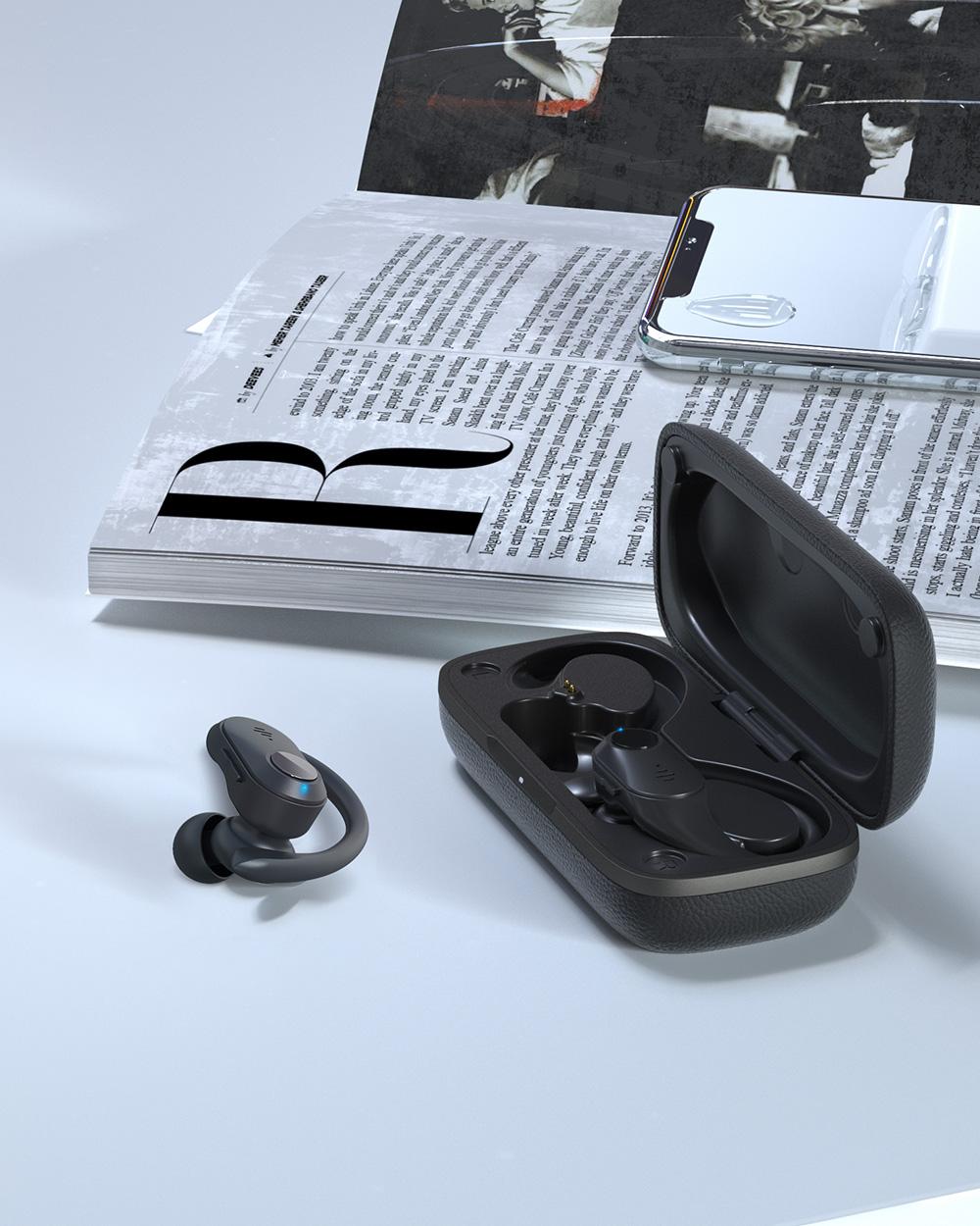 BlitzWolf® BW-FYE10: teljesen vezeték nélküli Dynamic Driver fülhallgató bőr töltődobozzal